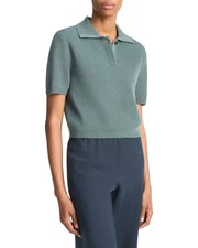 Vince Ribbed Polo Shirt Women's