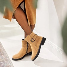 Ecco Ankle Boots Womens 10 Tan Suede Metropol...