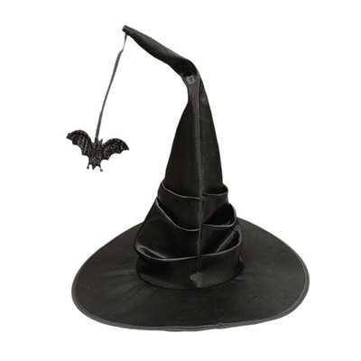 Halloween Hexenhut Deko schwarz Kopfbedeckung Deko mit Spinne Anhänger spitz