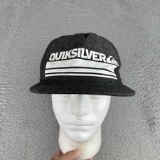 Quicksilver Cap OSFM Hat Gray White Snapback Wave Logo Surf Skateboard Street