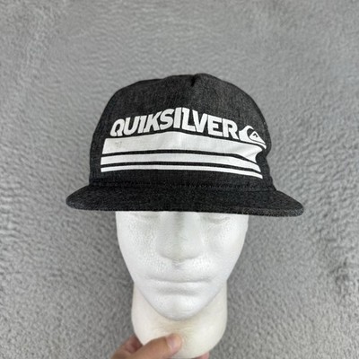 Quicksilver Cap OSFM Hat Gray White Snapback Wave Logo Surf Skateboard Street