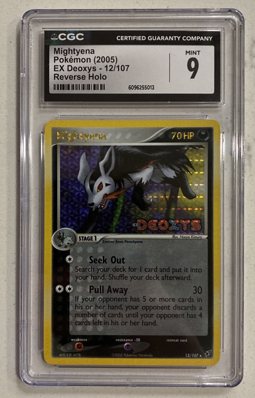 CGC 9 MINT Mightyena 12/107 EX Deoxys Reverse Holo Stamped