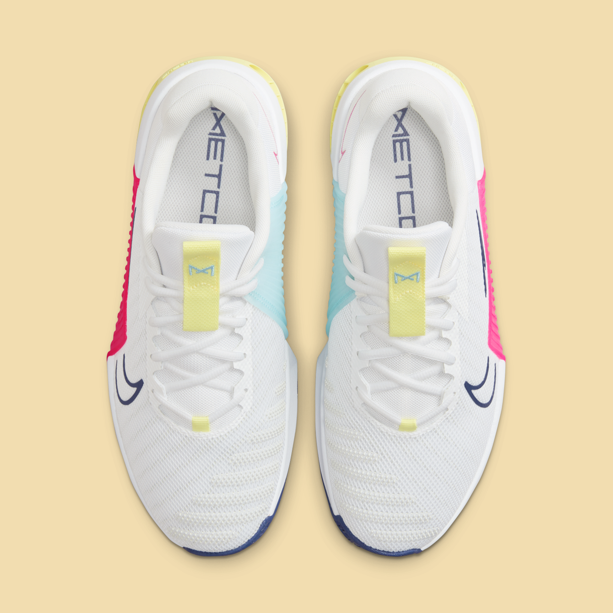 Nike Metcon 9 AMP Training Shoes White Fierce Pink DZ2617-102 Men Sz 10  No Box Nike Metcon 9 White Fierce Pink Deep Royal Blue Yellow  main image 3