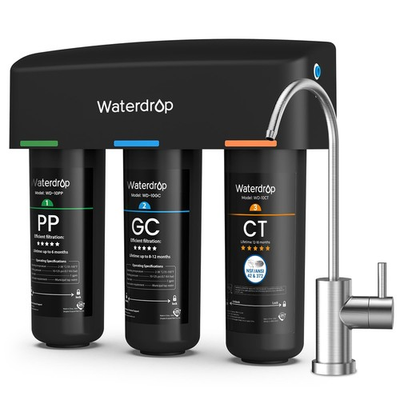 #ad Waterdrop TSB 3 Stage High Capacity Under Sink Water Filter Reduces PFAS PFOA $69.99