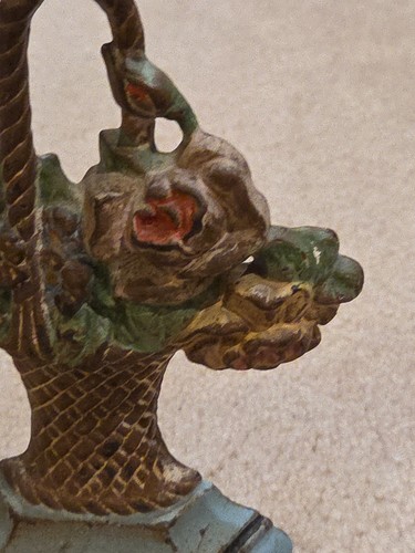 Antique HUBLEY CAST IRON DOOR STOP BASKET OF FLOWERS 152 - Picture 4 of 9