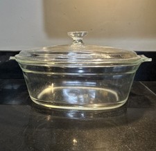 Vintage Pyrex Corning 703 A-21 - W/ Lid Pyrex DC 1 1/2-C ~ 3 Quart Casserole