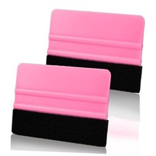 Vinyl Squeegee Tool, 2Pcs Pink Plastic Felt Squeegee for Vinyl Scraper for