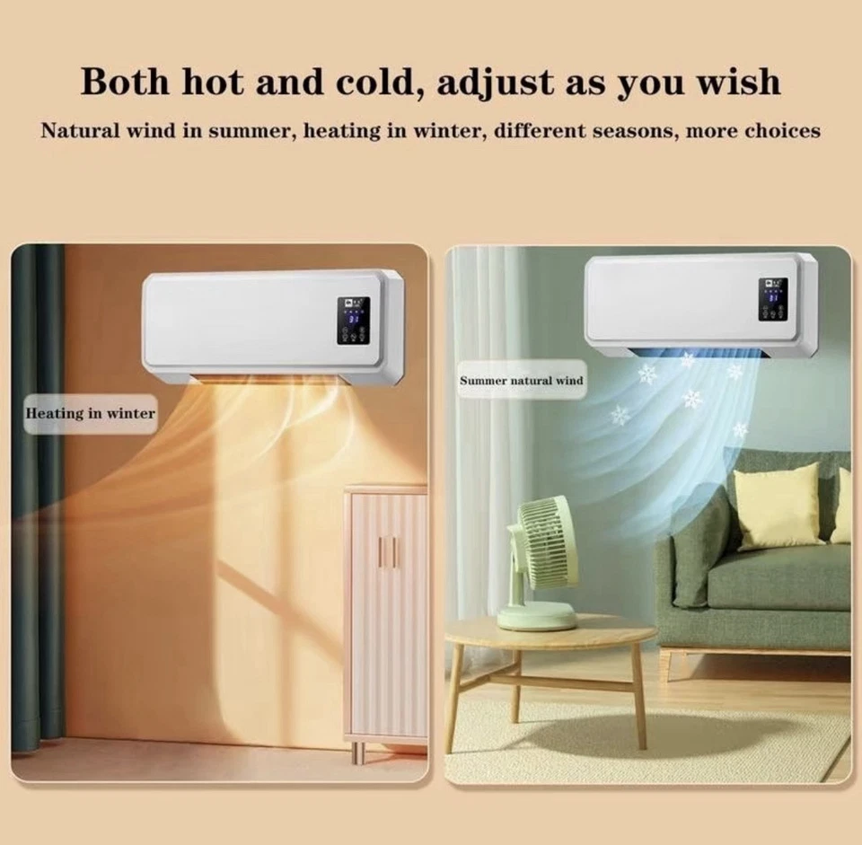 STUFA ELETTRICA A PARETE Basso Consumo   CALDO/FREDDO TERMOCONVETTORE CALDOBAGNO - Immagine 2 di 3