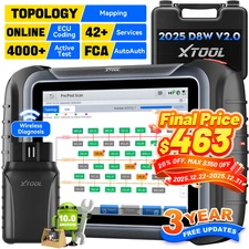 2025 XTOOL D8W V2.0 All System Diagnostic Tool Bi-directional Key Programmer FCA