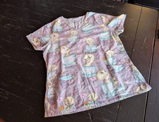 Looney Tunes "Time for a Tweet" Cotton Scrub Top Tweety Bird Quirky Size Medium
