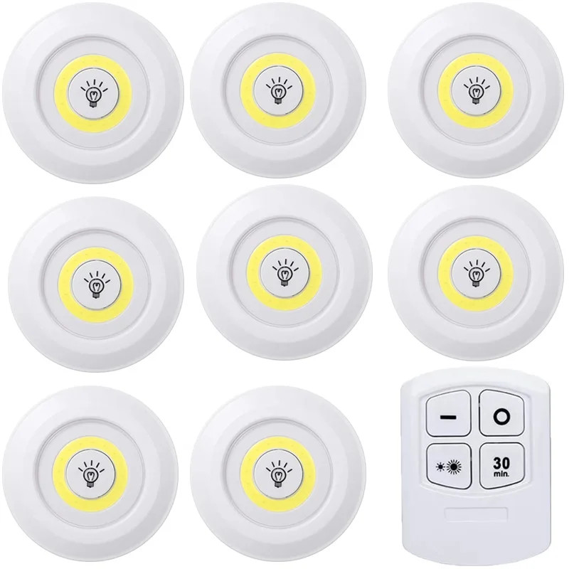 Dimmable LED under Cabinet Light with Remote Control Battery Operated LED Closet