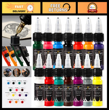 14 Colors Tattoo Ink Set 1/2oz 15ml - Bright  Vibrant Tattoo Supplies for Artis