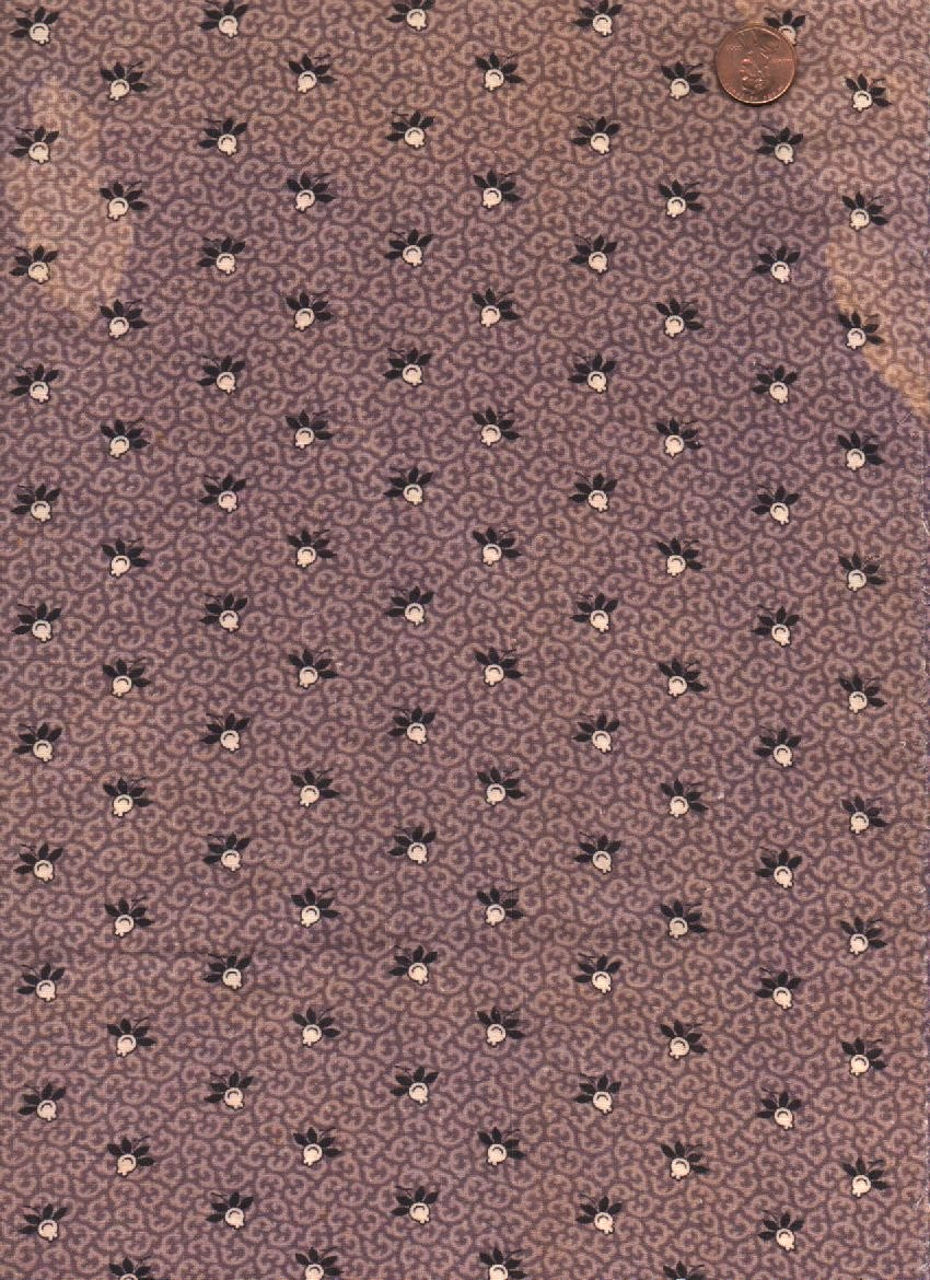 Antique 1870 Purple Calico Fabric | eBay