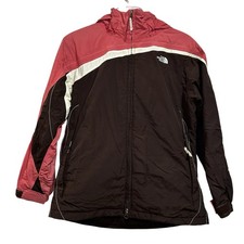 The North Face Girls Sz Large Hyvent Brown Pink Nylon Ski Snowboard Jacket Coat