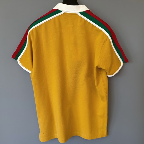 Polo Gucci Rojo y Verde Hombro Rayas Amarillo Mostaza Talla L - Imagen 8 de 8