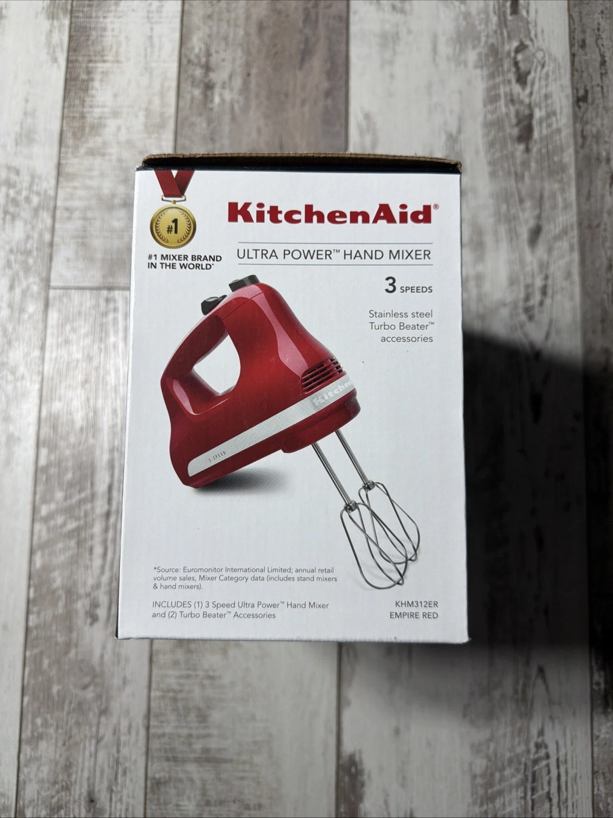 KitchenAid Ultra Power 3-Speed Hand Mixer - Empire Red
