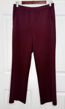 St. John Maroon Wine Burgundy Classic Knit Pant Size 8