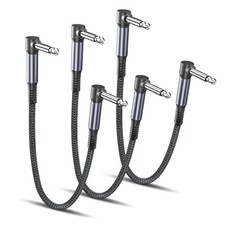 RUXELY Guitar Patch Cables 6-Inch 3-Pack,6.35MM Effects 6 Inch/0.15M, Gray