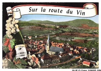DD-BFP1-1144-68 - BERGHEIM - AERIAL VIEW LAPIE WINE BOTTLE ALSACE SYLVANER