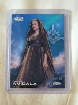 2025 Topps Chrome Star Wars - Padme Amidala #141 - Skywalker Blue Refractor /150