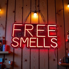 16"x16" Free Smells LED Neon Sign With Dimmer USB Powered Light Lamp