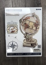 ROKR Luminous Globe ST003 3D Wooden Puzzle DIY Model Kit Curious Discovery - New
