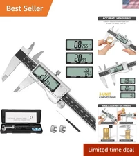 Versatile 6-Inch Digital Caliper – Waterproof Measuring Tool for Precision Work