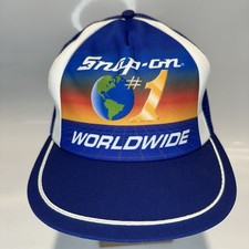 Vintage Snap On Tools 1 Worldwide Blue Snapback Trucker Hat Read 