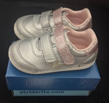 STRIDE RITE SM-Kennedy BG018003 Silver Pink Sparkle Sneakers Shoes Sz 6M Toddler