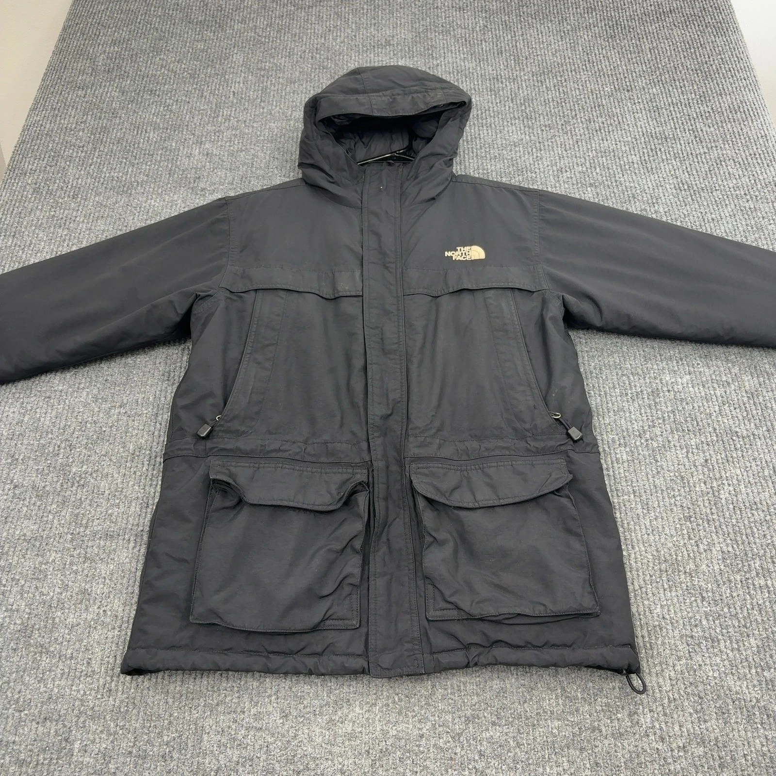 The North Face Puffer Jacket Kids L Black Goose Down Hooded Quilted Parka Coat
