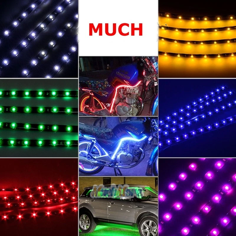 6 Pack DC 12V Waterproof 1Ft 15 LED Strip Underbody Light with 6" wires 4 motor - Image 2 of 4