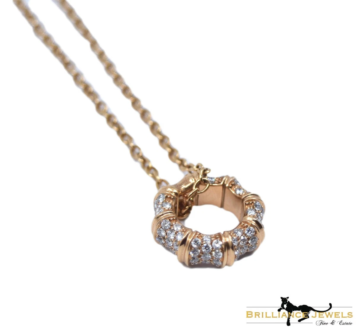 GUCCI Bamboo Necklace in 18K Rose Gold and Diamonds eBay