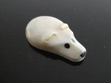 Polar Bear Carved Water Buffalo Bubalus Bubalis Bone Pendant Necklace & Cord