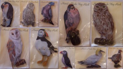 Schlüsselbänder Eulen, Pinguin, Papageientaucher, Fasan, Falke, Basstölpel Taube - hergestellt in Großbritannien 