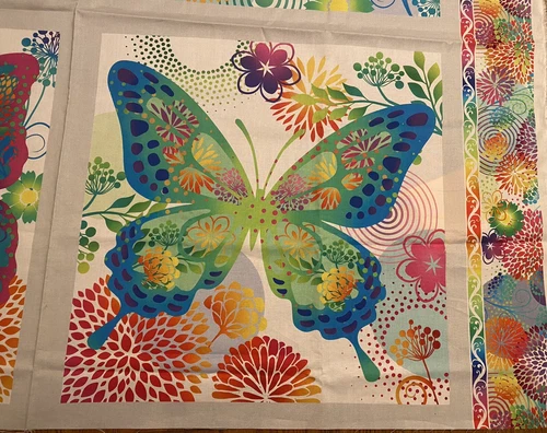 Fabric Lot Garden II Butterfly Brights PANEL Jason Yenter / #11216 Ombre Daiwabo image 13