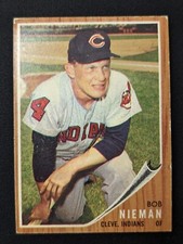 1962 Topps #182 Bob Nieman Cleveland Indians EX