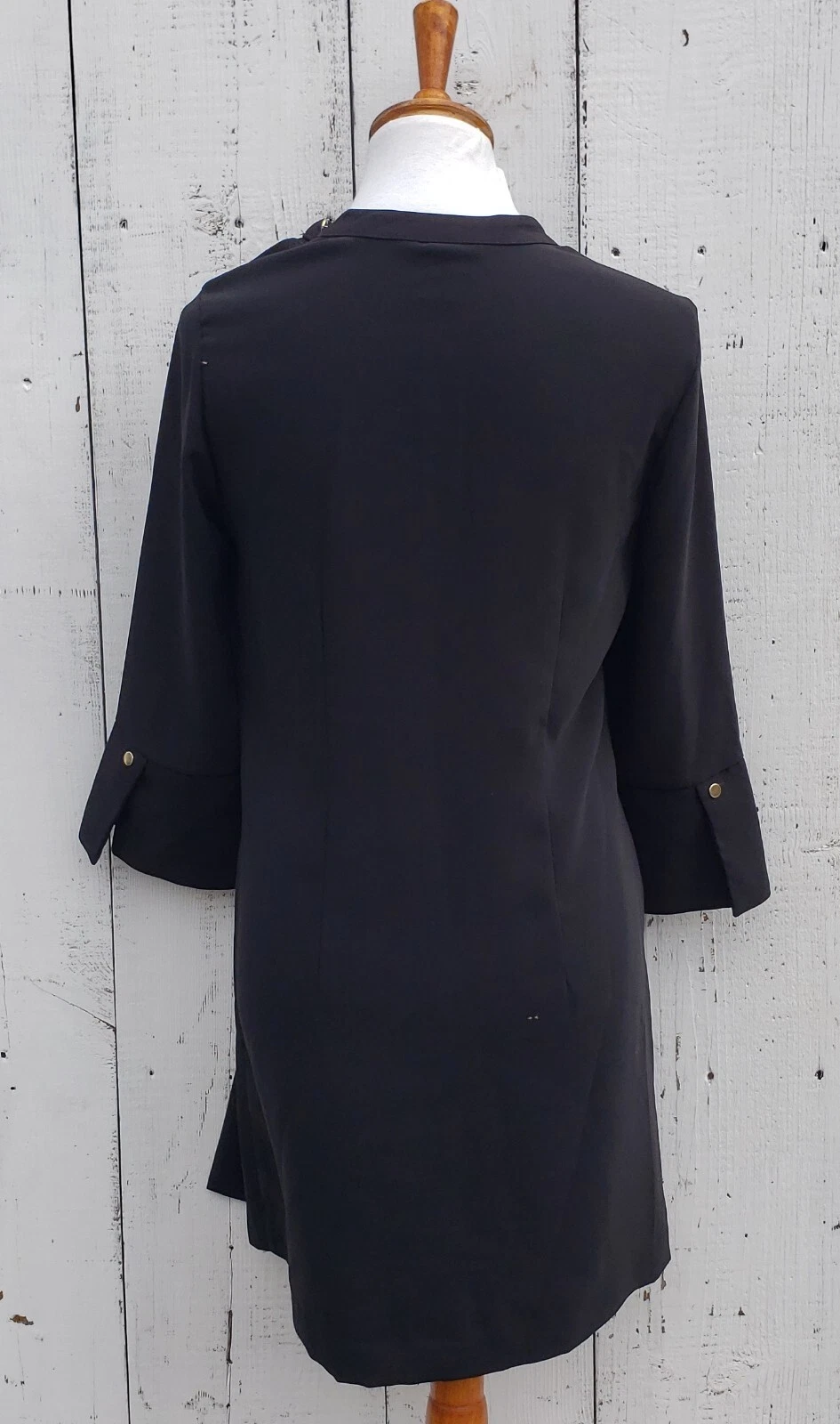 VETEMENTS Abito donna H&M nero manica lunga collo alto lunghezza ginocchio taglia 6