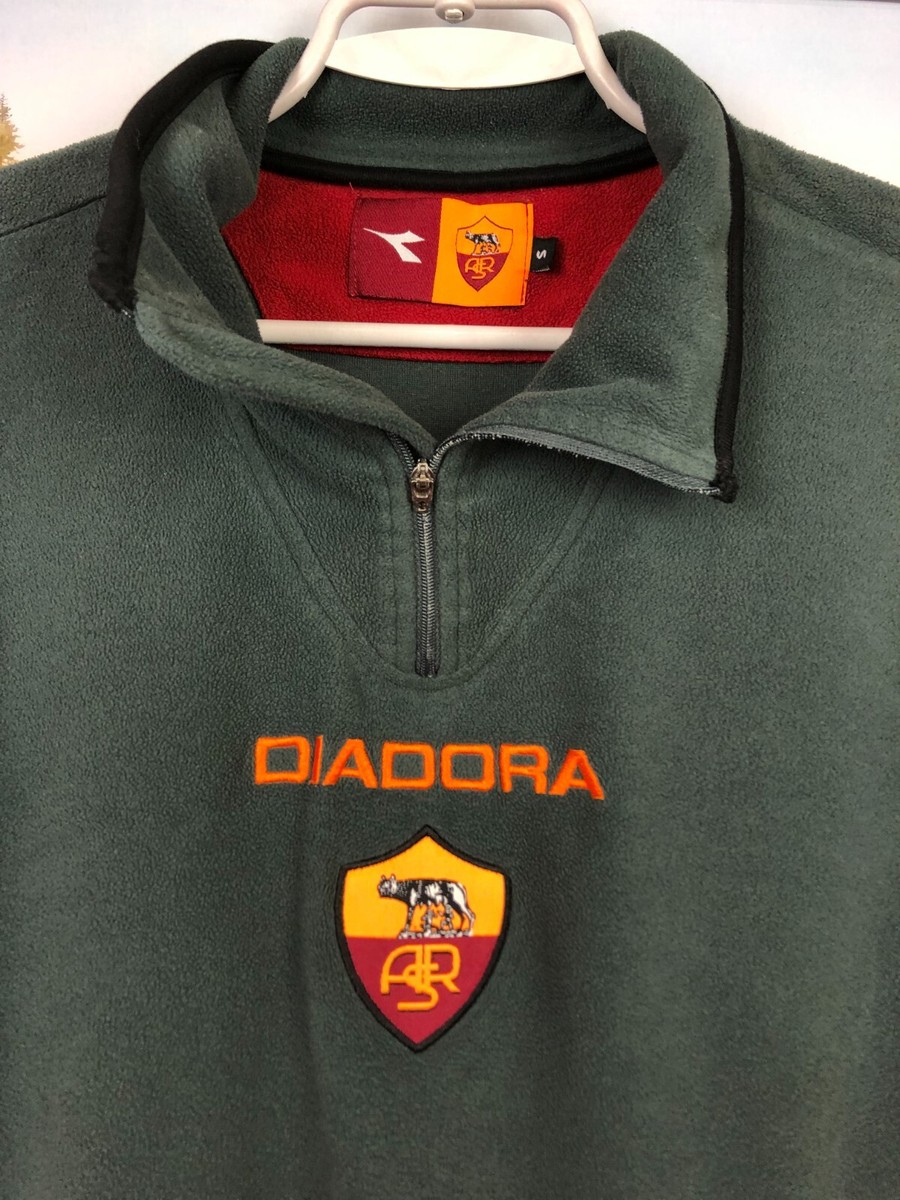スウェット・トレーナー DIADORA FLEECE (502.181971) Vintage Diadora AS Roma Football Jacket Fleece Track Top