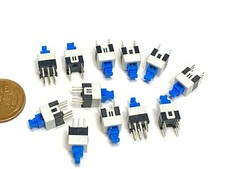 12 x 7x7mm Latching Push Button On-Off Switch DIP 6pins