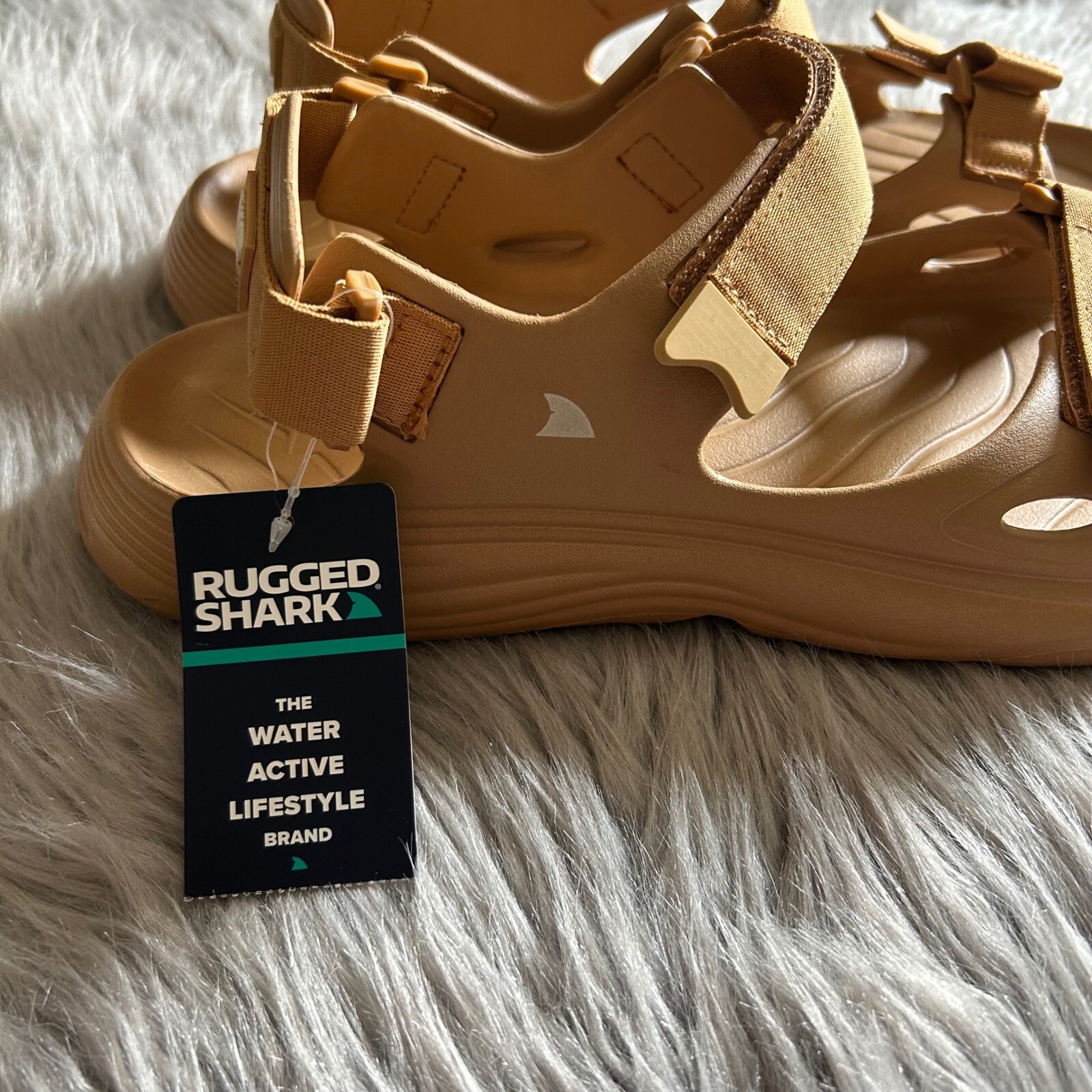 APL Sandali squalo robusti uomo taglia 12 marroni con cinturino punta aperta scarpe acqua comode