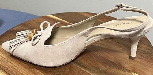 Ann Taylor Pointed Heels Womens 6.5 Tan Tassel Stylish Chic Eveningwear Career - Picture 7 of 12