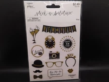 the paper studio stick a bilities  Happy New year glitter stickers 26pc