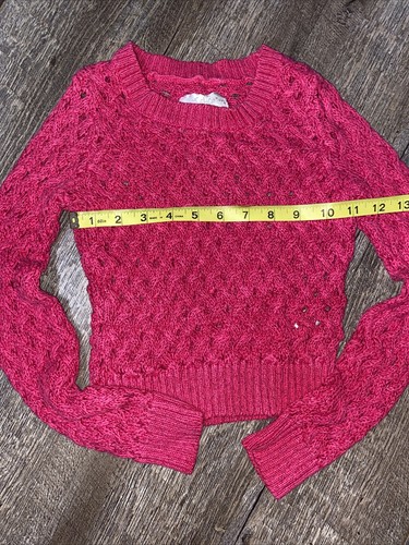 Beautiful Justice sz 8 pink sparkly open Weave sweater guc 6 7 ? - Picture 3 of 6