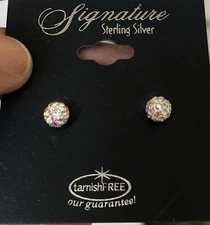 NWT Sterling Silver Cluster CZ Ball Earrings FREE SHIPPING Minimalist