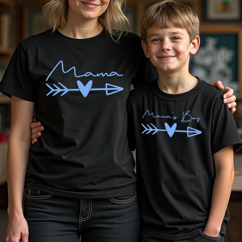 Womens Kids Mama's Boy Heart Arrow Mothers Day T-Shirt #MD - Picture 11 of 30