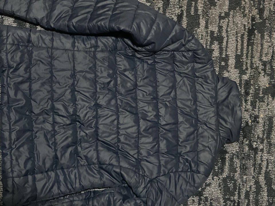 Chaqueta New Balance Puffer Mujer Azul Abrigo Largo con Capucha Foto 2 de 3