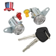 New LH & RH Door Lock Cylinder Set with Key Fit for 1996-2000 Toyota RAV4