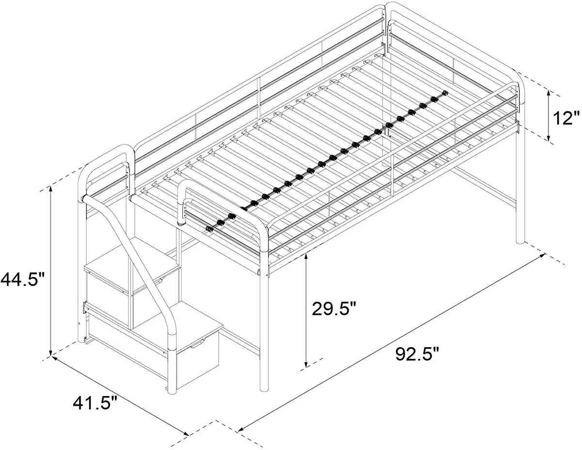 Junior loft best sale bed with storage