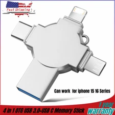 4 in 1 USB3.0 Flash Drive Type-C Storage Photo Memory Stick For iPhone Android