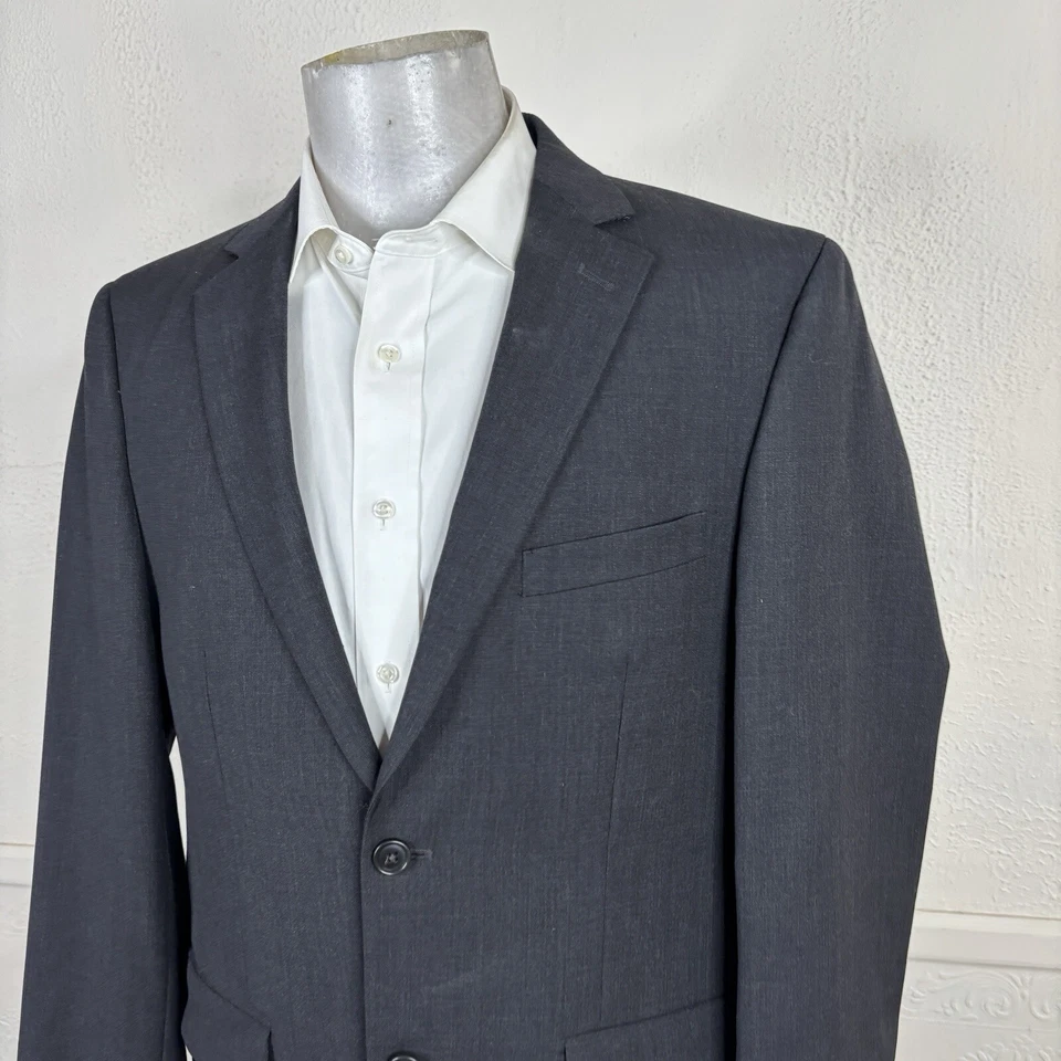 Pronto Uomo Blazer Jacket Mens 40R Solid Dark Gray - Image 4 of 4